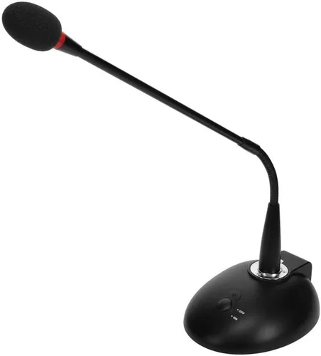 Monoprice Micrófono de paginación de escritorio de audio comercial con botón de encendido/apagado (sin logotipo), color negro
