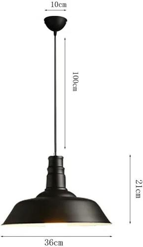 Miniatura 7 de Lámpara colgante industrial retro con tapa de olla, lámpara colgante de techo ajustable para cocina, isla de comedor, mesa, bar, arte colorido, Negro