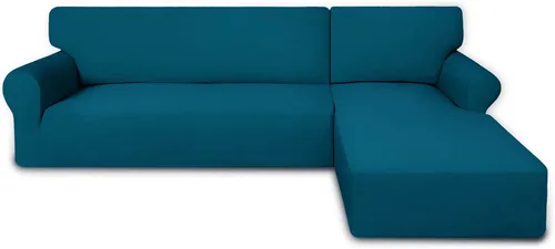 Miniatura 26 de PureFit - Fundas superelásticas para sofá modular en L, 2 fundas de elastano antideslizantes con borde elástico, ideal para niños y mascotas