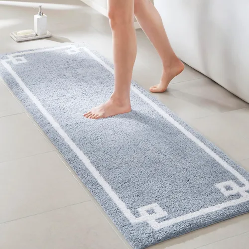 Miniatura 21 de Madison Park Evan Alfombra de Baño de Algodón con Mechones Lavable, Alfombras de Baño Sólidas de Lujo, 20" x 30", Gris