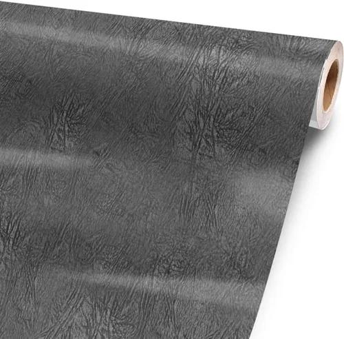 Lámina de vinilo de cuero negro de 12 x 52 pulgadas para artículos grandes o personalizados. Envuelve 3M para artículos personalizados de todos los