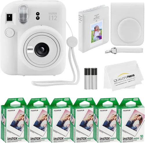 Miniatura 9 de Fujifilm Cámara instantánea Instax Mini 12 + 60 impresiones fotográficas + paquete de calidad fotográfica, funda, calcomanías decorativas, marcos