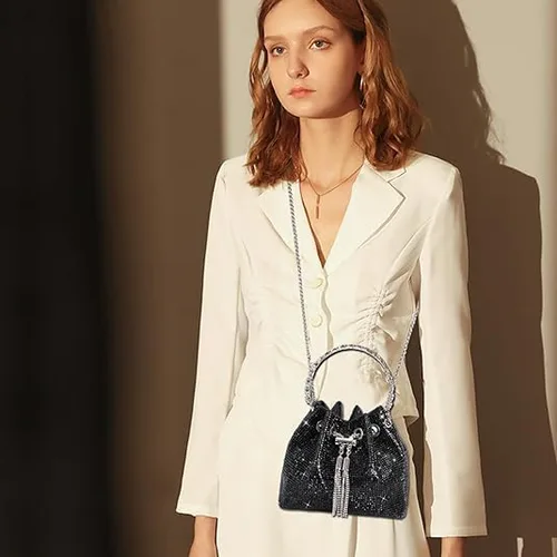Miniatura 3 de Bolsas de diamantes de imitación para mujer, bolso de mano con lentejuelas brillantes, bolso de noche para boda, cóctel, graduación, fiesta, club