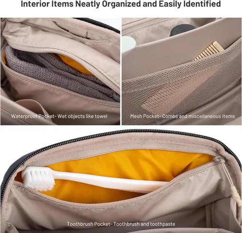Miniatura 3 de PGYTECH Travel Toiletry Bag for Men & Women, Hanging Compact Pouch, Waterproof Dopp Kit for Traveling, Shaving Bag Makeup Bag Organizer for