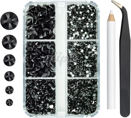Miniatura 18 de Juego de 4010 diamantes de imitación dorados champán para arte de uñas, diamantes de imitación de parte trasera plana, dijes dorados para uñas, 6