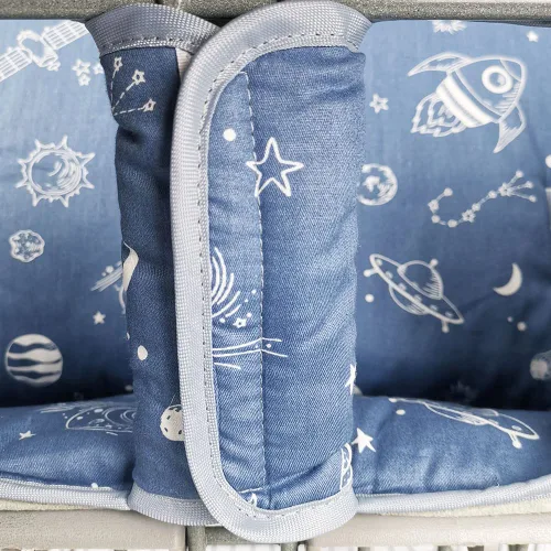 Miniatura 5 de Funda para carrito de compras para bebé/niño, acogedora funda para silla alta, nave espacial azul