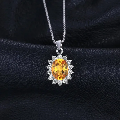 Miniatura 54 de JewelryPalace Princess Diana Kate Middleton Natural Amethyst Citrine Garnet Peridot Topaz Created Ruby Sapphire Simulated Emerald Pendant Necklace