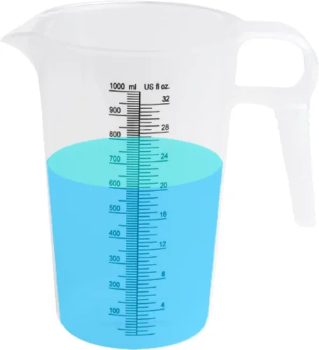 Miniatura 12 de ACCUPOUR 8 onzas (250 mL) jarra medidora, de plástico, multiusos - Excelente para productos químicos, aceite, piscina y césped - Incrementos