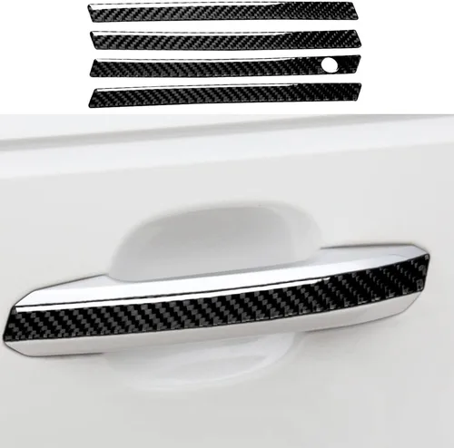 Miniatura 12 de Blazeray Accesorios interiores de fibra de carbono, cubierta decorativa, ajuste adhesivo para Audi A4 B9 2017-2019 (cubierta de perilla central)