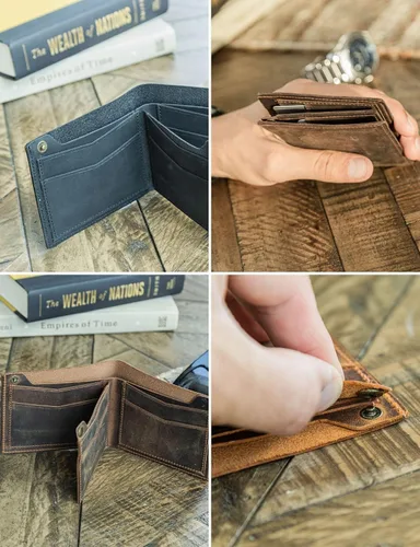 Miniatura 24 de Carteras de cuero genuino hechas a mano, tarjeteros minimalistas y fundas para pasaporte, regalo hecho a mano