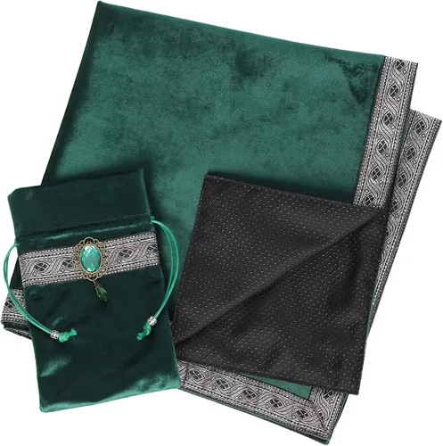 Miniatura 3 de Bolsa de cartas de tarot, mantel de mesa, mantel de tela de altar, brujería, astrología, adivinación, alfombrilla cuadrada de 25.6 x 25.6 pulgadas