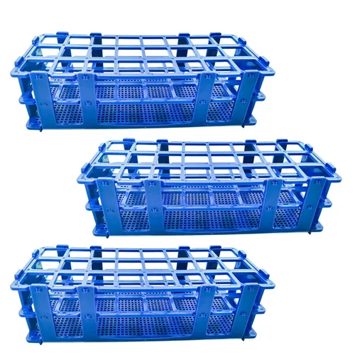 Miniatura 9 de Paquete de 3 estantes de plástico para tubos de ensayo, 21 agujeros, soporte para tubos de ensayo de laboratorio para tubos de ensayo de 1.181 in