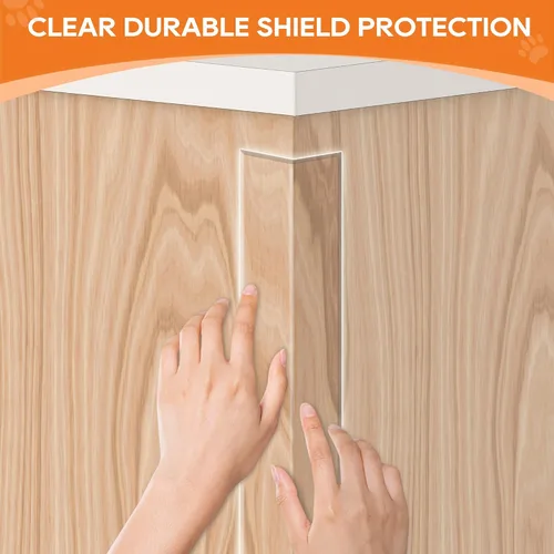 Miniatura 5 de Protector de puerta contra arañazos de perro, protector de alféizar de ventana, barrera de protección con escudo lateral transparente anti gato