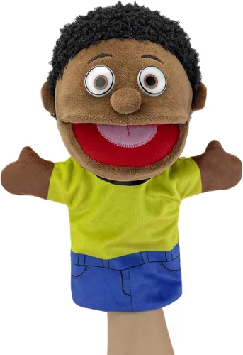 Miniatura 10 de Marionetas de mano familiares, Marionetas para niños para representar a los miembros de la familia 34 cm Marionetas multiétnicas de peluche suaves