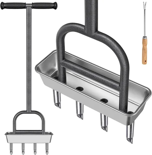 Miniatura 10 de Dolibest Aireador de césped con núcleo de perforación, herramienta de aireación manual de césped con 4 núcleos y enchufe de acero inoxidable con A