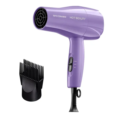 Miniatura 7 de Secador de pelo cerámico de 1875 vatios Hot Beauty, potente y de secado rápido, con múltiples configuraciones con peine integrado, desenredante