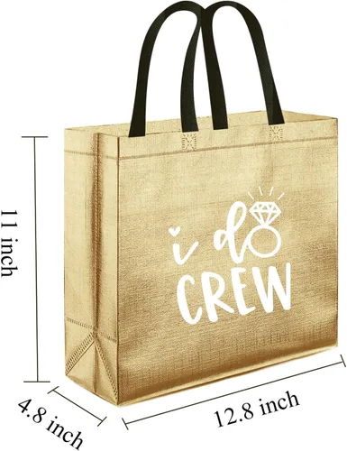 Miniatura 3 de CUTERUI GIFTED 1 bolsa de regalo no tejida de Champagne I Do Crew para regalos de dama de honor, regalos de despedida de soltera Champán 1 pieza