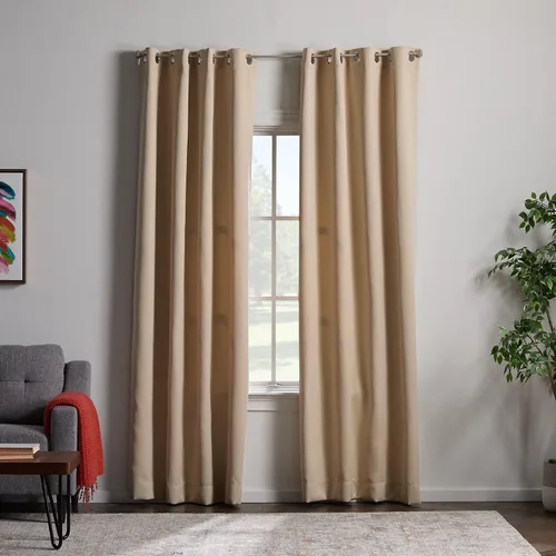 Miniatura 14 de Linenspa Juego de 2 paneles de cortinas opacas 85% - Cortinas negras de 84 pulgadas de largo, aislamiento térmico, reducción de ruido, esenciales