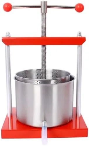 Prensa manual de vino de frutas, máquina de prensa de barriles de acero inoxidable de 0.8 galones para jugo, verduras, vino, aceite de oliva