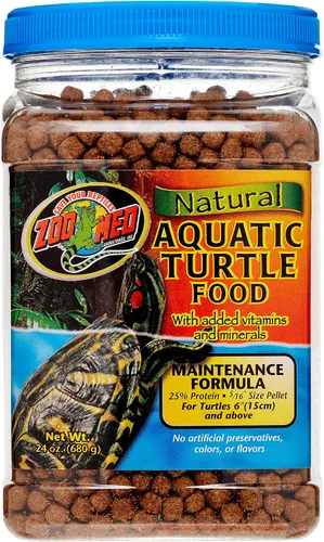 Zoo Med Comida Acuática Natural para Tortugas, Fórmula de Mantenimiento, 24 Onzas