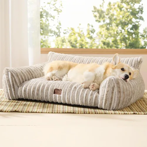 Miniatura 29 de Bedsure ComfyFleece Lindo sofá para gatos para mascotas, camas esponjosas para gatos con forro polar de pana suave de alta calidad, camas esponjosas