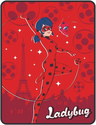 Miraculous: Tales of Ladybug and Cat Noir Ropa de Cama para Niños Manta de Micro Raschel Súper Suave, 46 in x 60 in, (Producto Oficialmente