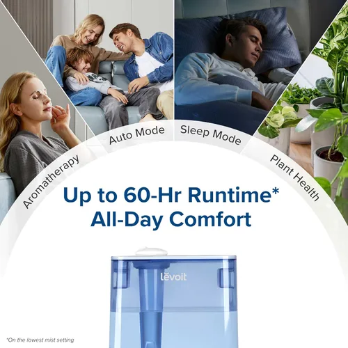 Miniatura 4 de LEVOIT Classic300S Humidificador ultrasónico inteligente de llenado superior, tanque extra grande de 6 litros para toda la familia, aplicación