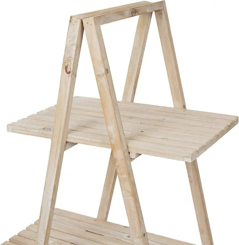Miniatura 10 de Alpine Corporation MBB168 Estante de almacenamiento triangular de madera moderno de 3 niveles, 50 pulgadas de alto, acabado natural