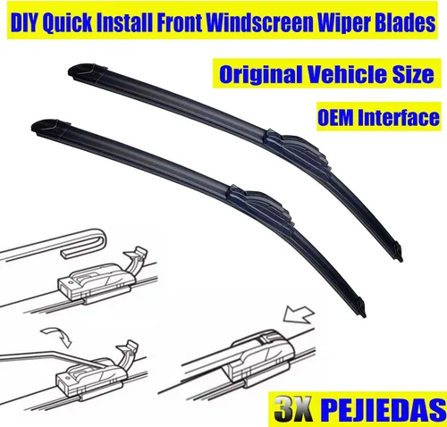 Miniatura 2 de 3 limpiaparabrisas del fabricante original, limpiaparabrisas de repuesto para Dodge Grand Caravan 2008-2019/Chrysler Town & Country 2008-2016