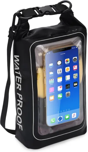 Miniatura 10 de Bolsa impermeable IP68 de 2L - Bolsa impermeable para piscina con tapa enrollable, bolsas secas impermeables para kayak - con funda para teléfono