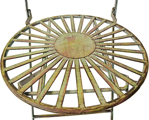 Miniatura 8 de Westcharm Silla plegable de metal para exteriores para patio exterior con diseño de cola de pavo real, juego de 2