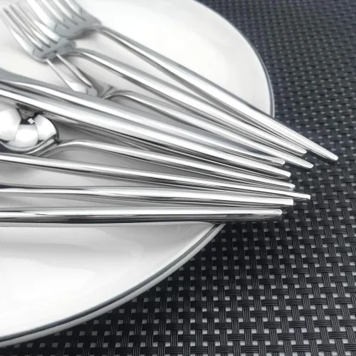 Miniatura 5 de Juego de cubiertos de 6 piezas con cuchillo de mantequilla, elegante cuchillo de acero inoxidable 18/10 para pulido de espejo, el mejor regalo