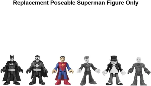 Miniatura 5 de Mattel Pieza de repuesto para Imaginext Deluxe Figure Pack Playset – GWX46 ~ Figura de Superman Poseable de Repuesto ~ Vestido en azul y rojo