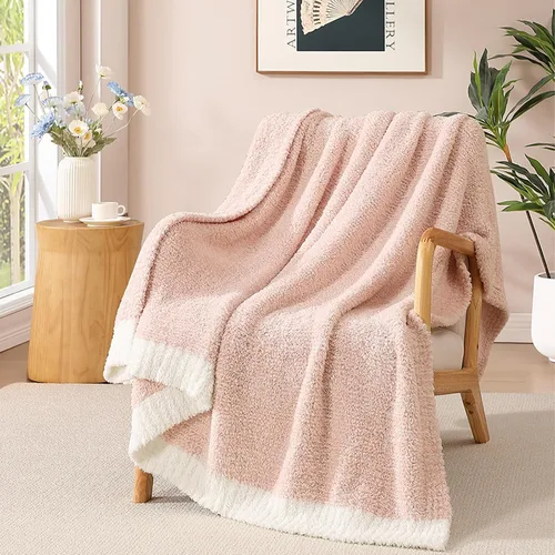 Miniatura 10 de WRENGONGE - Manta a rayas de color caqui, suave, acogedora, mullida, cálida, para sillón, sofá, cama o viajes, ligera, 50 x 70 pulgadas, regalo