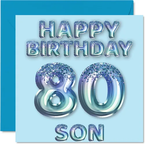 Miniatura 56 de Stuff4 Tarjeta de primer cumpleaños para niños, globo de fiesta con purpurina azul, tarjetas de feliz cumpleaños para niño de 1 año, nieto, hijo, 57