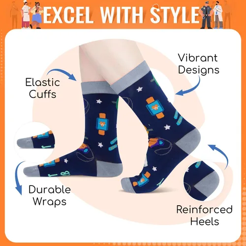 Miniatura 3 de HAPPYPOP Gifts for Geek Chef - Funny Socks for Bus Driver Police Fireman Men Women