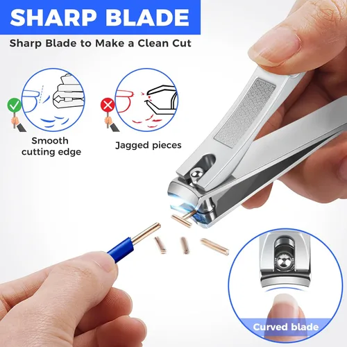 Miniatura 2 de DRMODE Cortaúñas de dedo para adultos, paquete de 2 cortaúñas grandes y pequeños, juego de cortaúñas para hombres y mujeres, cortaúñas afiladas