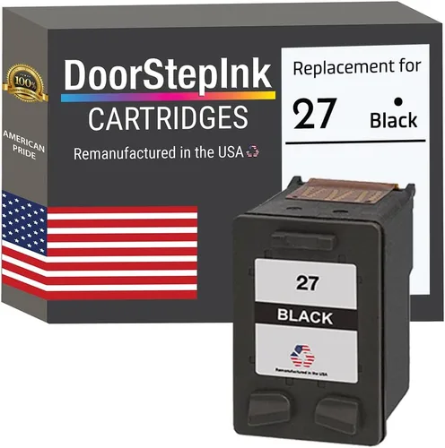 DoorStepInk Cartucho de tinta remanufacturado negro 27 para HP 27 – Compatible con DeskJet 3320 3322, 3420, 3425, 3450, 3520 – Rendimiento estándar,