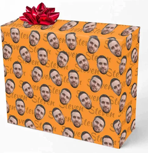 Miniatura 7 de M YESCUSTOM Papel de regalo con fotos personalizadas, papel de regalo para el Día de la Madre, Día del Padre, cumpleaños, Navidad