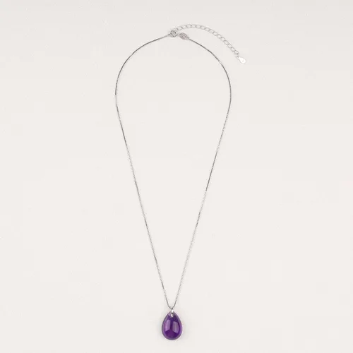 Miniatura 5 de COAI Collar de cristal curativo con lágrima plateada para mujer