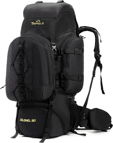 Miniatura 8 de Tripole Colonel Mochila de 95 Litros + Paquete de Día Desmontable, Negro, Mochila