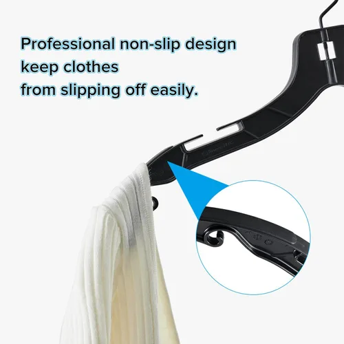 Miniatura 4 de Perchas de plástico con gancho de metal giratorio de 360 grados, perchas de ropa resistentes, perchas duraderas para camisas, abrigos y vestidos