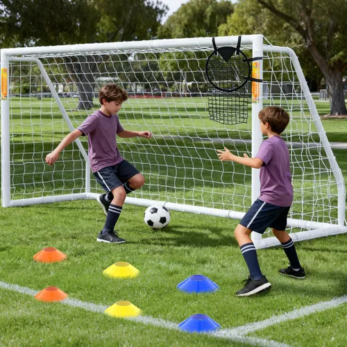 Miniatura 11 de NAIZEA Soccer Goal - 12x6/10x6/8x6/6x4FT Soccer Goals for Backyard, Portable & Weatherproof HPVC Soccers Goal w/Soccer Net Durable Post for Adults &