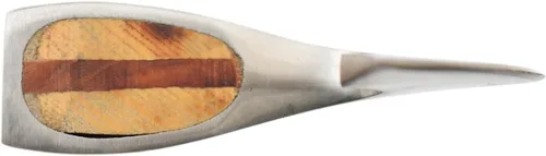 Miniatura 7 de Cuchillo de cocina Ulu hecho a mano con mango de madera rosa viene con funda de cuero (6009-P)