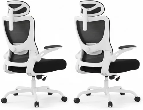Miniatura 9 de Marsail - Silla ergonómica de oficina - Silla de escritorio con respaldo alto de malla y soporte lumbar ajustable, silla giratoria con ruedas