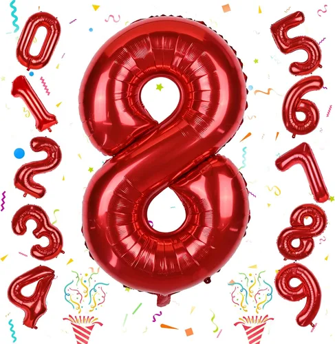 Miniatura 62 de Globos de número azul pastel de 40 pulgadas, globo gigante autoinflable de aluminio número 5 de cumpleaños para niños, globos azul bebé para hombres