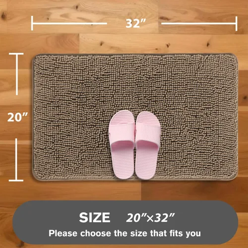 Miniatura 644 de Alfombra de baño pequeña de 12 x 18 pulgadas, lavable y absorbente, antideslizante, alfombra de baño de felpilla gruesa y suave para baño, ducha