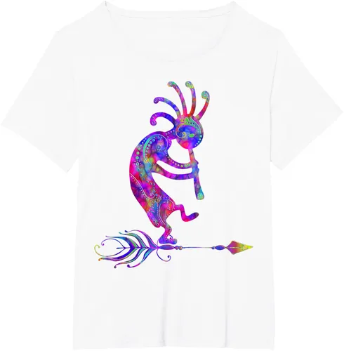 Miniatura 91 de Native American Kokopelli With Feather 2 - Camiseta Fan Fun, Negro, S