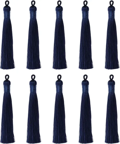 Miniatura 9 de Tupalizy 10 borlas suaves y sedosas hechas a mano con lazo para colgar marcapáginas, llaveros, aretes, pulseras, fabricación de joyas, recuerdo