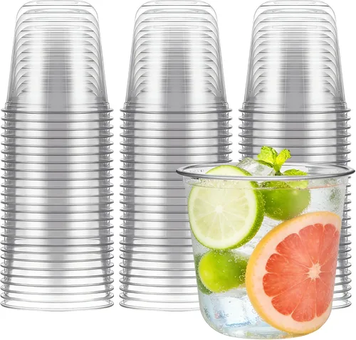 Miniatura 8 de Ziliny 100 copas de vino de plástico de 9 onzas sin tallo, desechables, copas de vino de plástico para fiestas, bodas, cumpleaños, cócteles